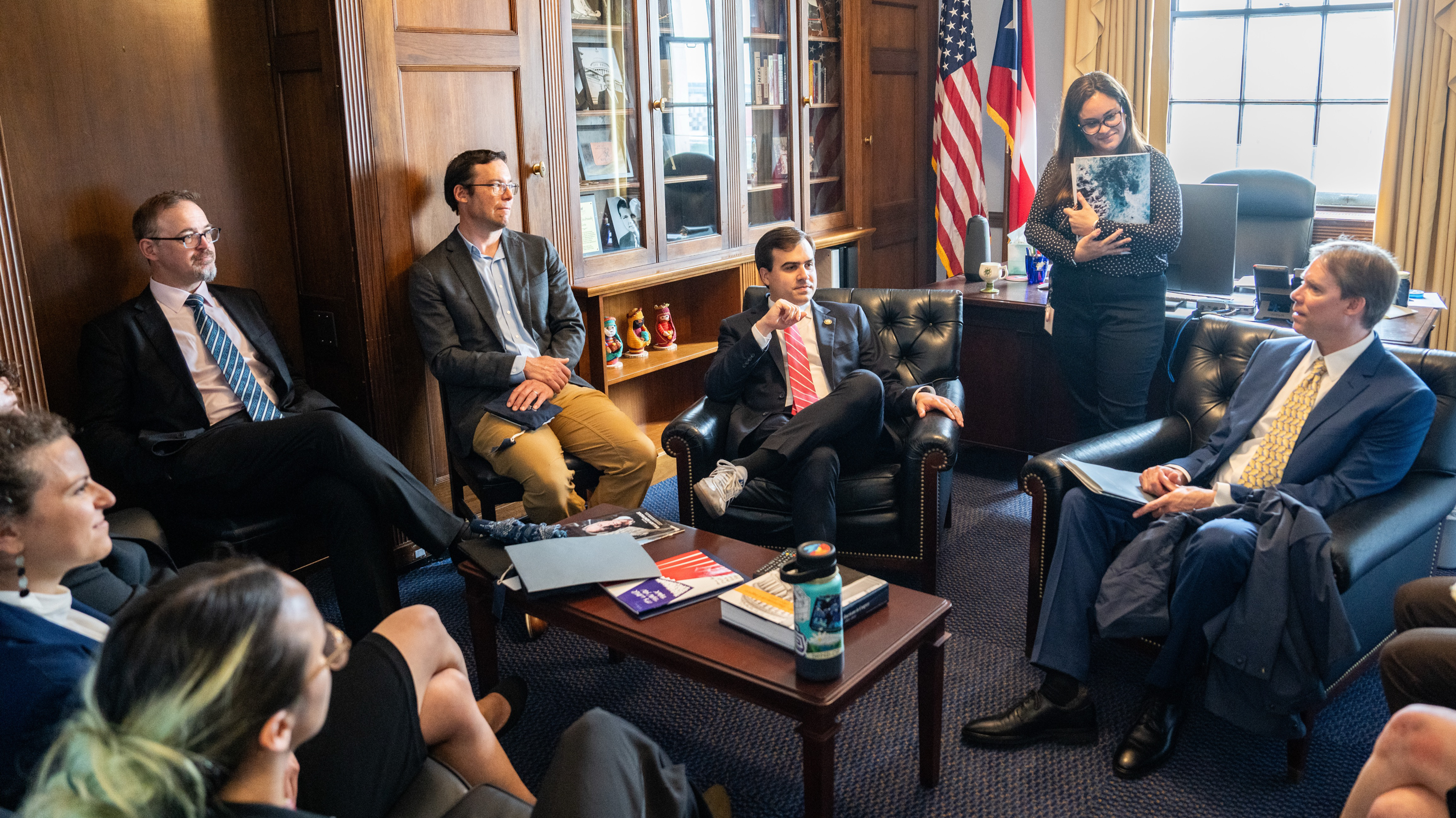 Congressman Pablo José Hernández meets with participants from Carbon to Sea’s Hill Day. (Stephen Voss for Carbon to Sea)